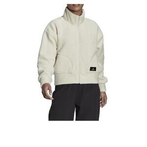 Adidas Holidayz Sherpa Jacket Oversized Zip Up w/ Pockets Ivory NWT Size 3X